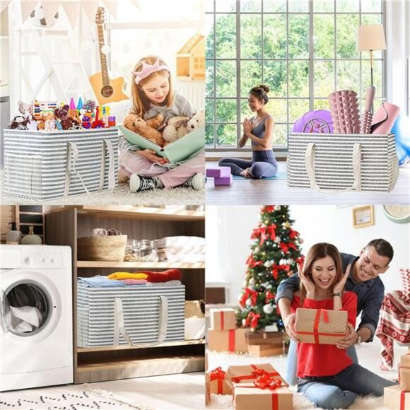 Standing Extra Large Utility Tote Bag with Metal Wire Frame and the Sides - Picture 4 of 7